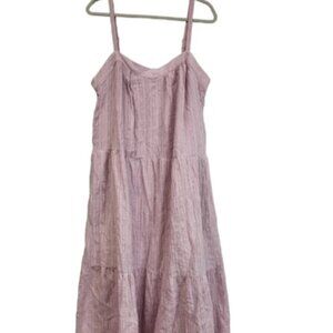 NWT Y2K Retro Grunge Skater Sundress Pink Summer Dress Tiered Cottagecore XS 2
